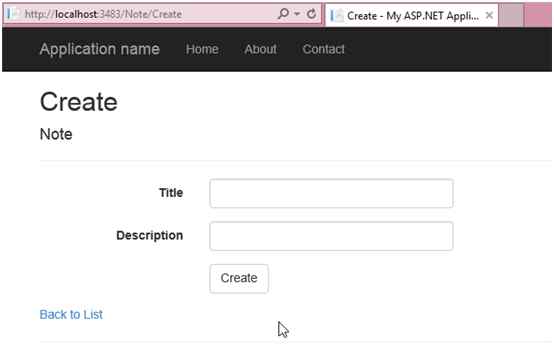 Implement the Create Page